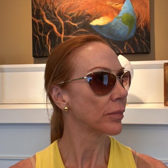 LIKE NEW PRADA SPR 65V ZVN 3D0 GOLD BROWN AUTHENTIC SUNGLASSES FRAME SPR65V - Picture 6 of 7